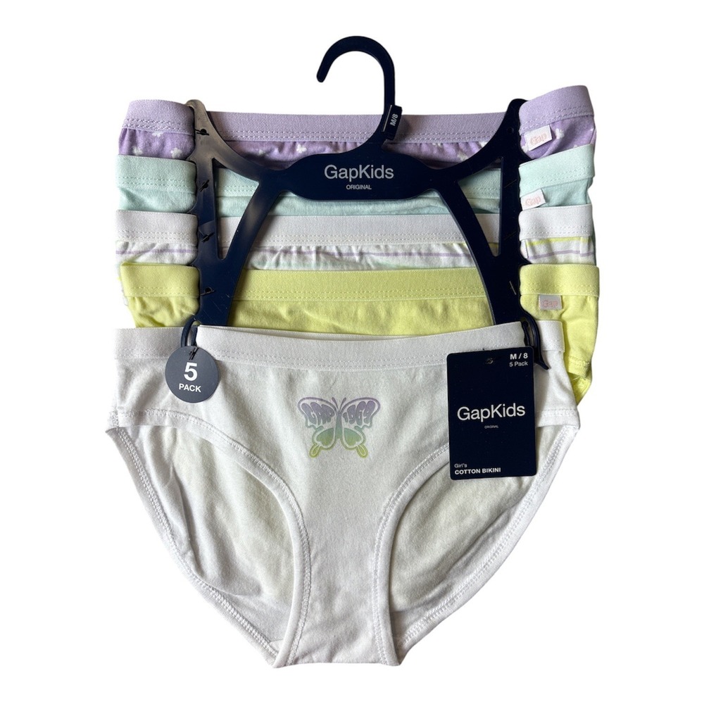Gap Kids Girls Bikini Underwear 5 Assorted Size MED (8) New! (B5)